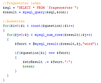 Ein kurzer Auszug aus dem Sourcecode.